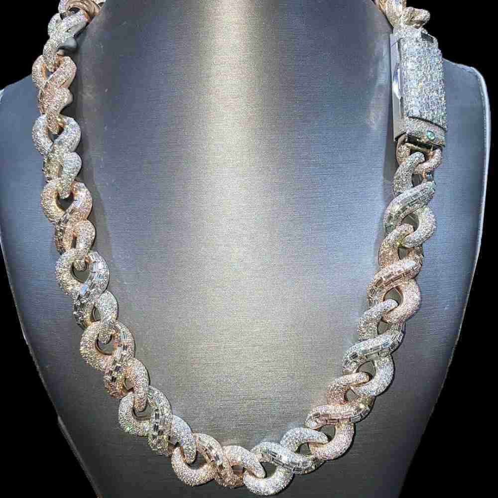 Bulk Size 12mm 16mm 18mm Miami Cuban Link Chain Iced Out Hip Hop Jewelry S925 Silver VVS Moissanite Chain