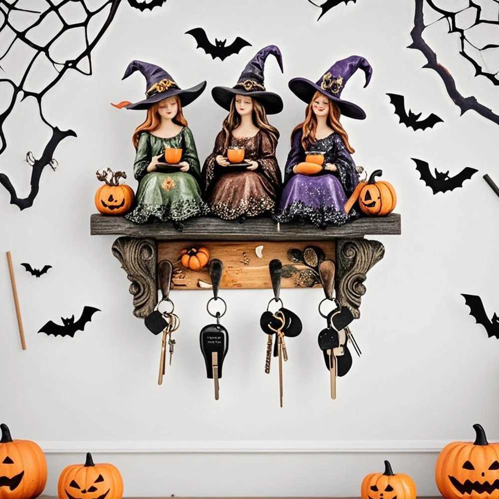 Bohemian Witch Wooden Keys Holder Wall Decoration Accessories Hook Vintage Outdoor Garden Flat Recycled WallMounted Decor C250919