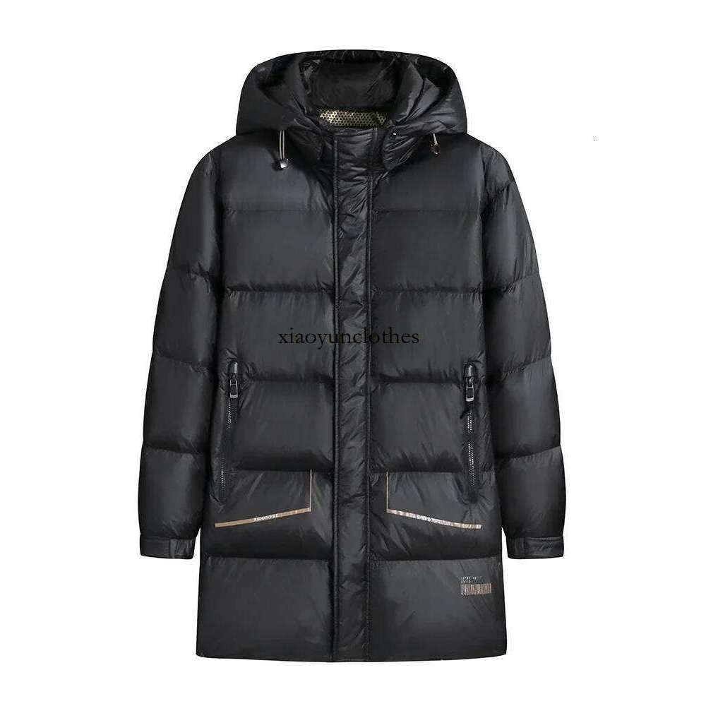 Men 2024 Winter Fashion Long White Duck Jacket Men's Solid Color Hooded Overcoats Male Loose Thicken Warm Down Coats P309