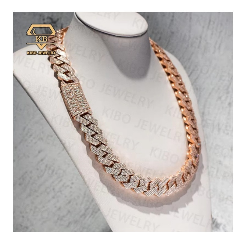 Customized Trend Big 21MM Width Moissanite Heavy Cuban Chain Silver Plated 18k Gold Men Hip Hop Necklace Moissanite Diamond Cuban Chain