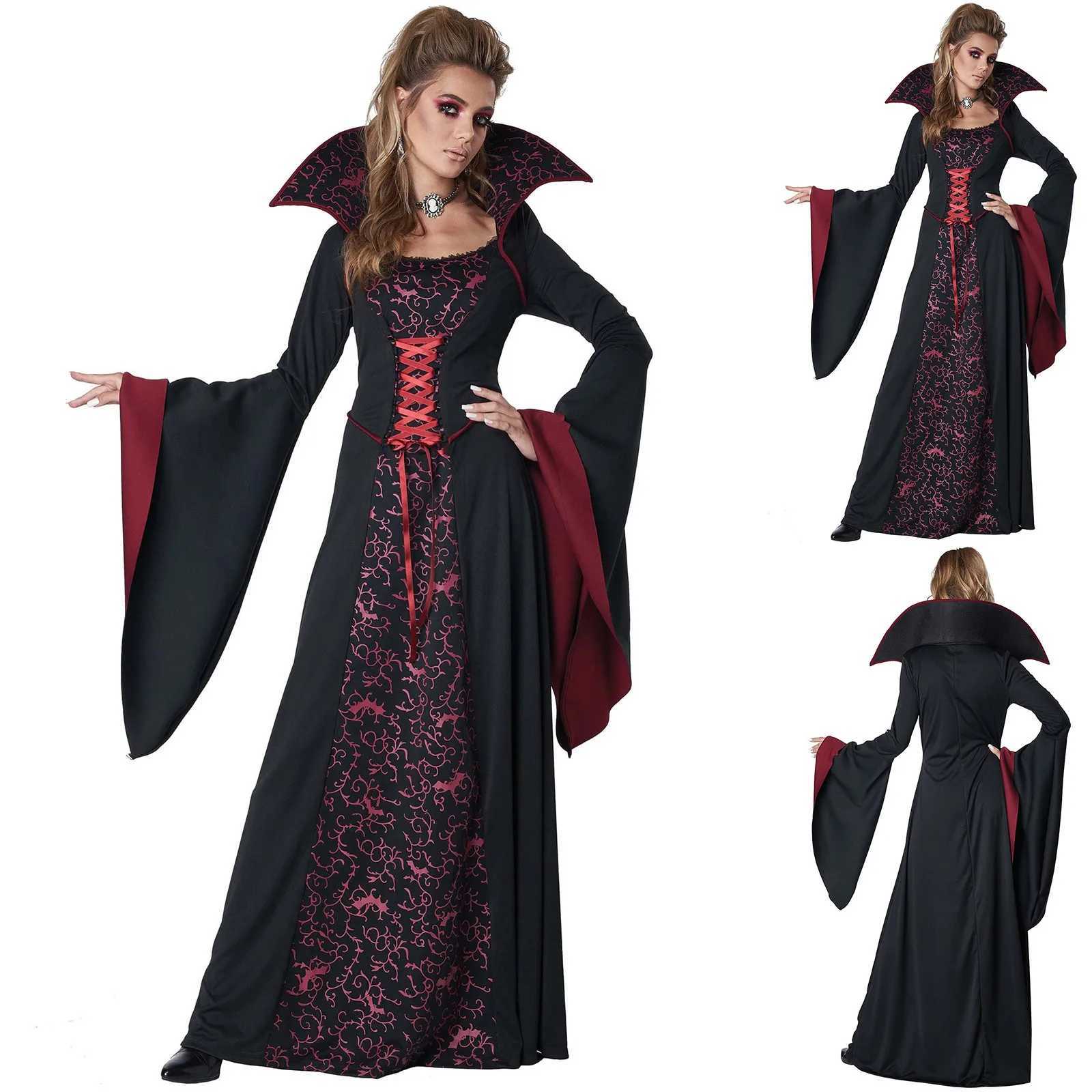 Halloween Costume Adult Woman Queen Dress Witch Easter Demon Vampire Bride Death Witch Cosplay Costumes Retro Court Dresses L250918