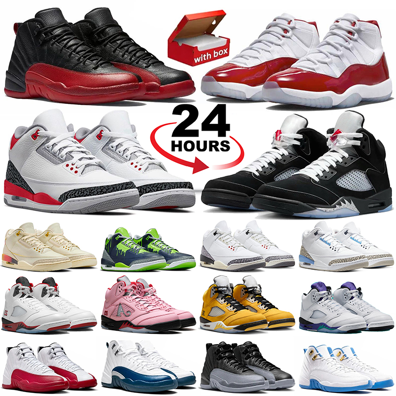With Box Designer shoes 5s 12s 11s basketball shoes for men women Black Metallic Reimagined DMP Cherry Flu Game mens sneakers womens trainers sports outdoor shoe 36-47