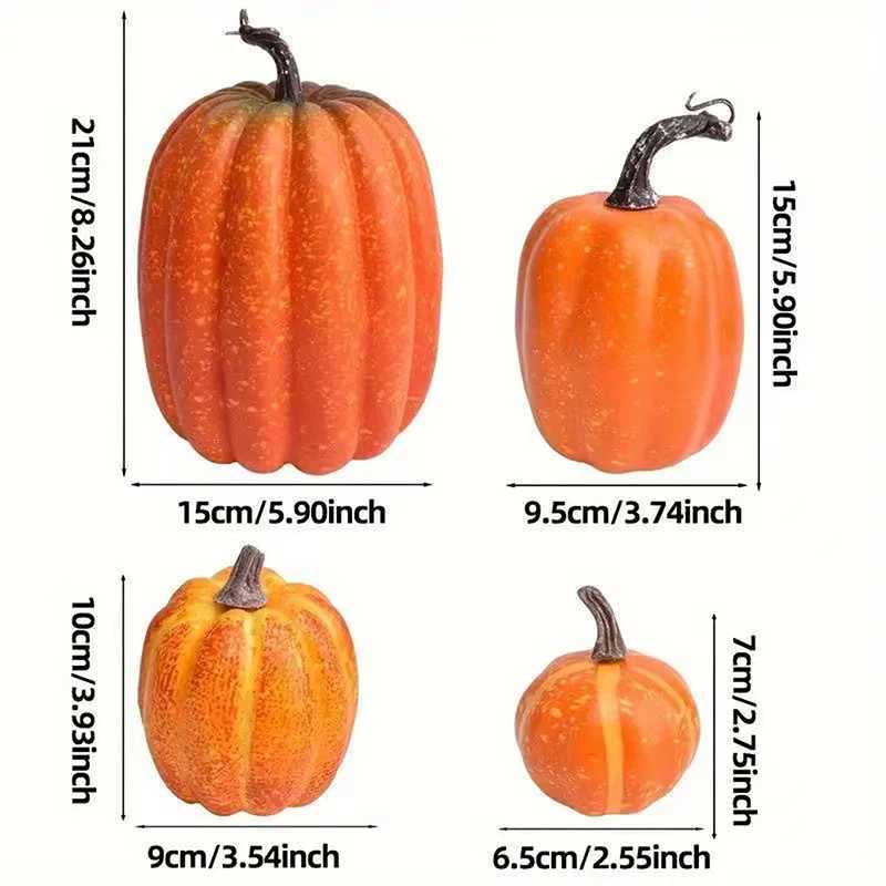 7PCS Simulation Pumpkin Artificial Pumpkin Halloween DIY Craft Decoration Party Wedding Autumn Harvest Fake Pumpkin Decoration C250919