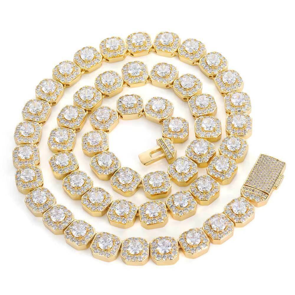 Wholesale Hip Hop Jewelry White Gold Plated Cuban Link Chain Iced Out Cuban Chain Cuban Link Chain Necklace