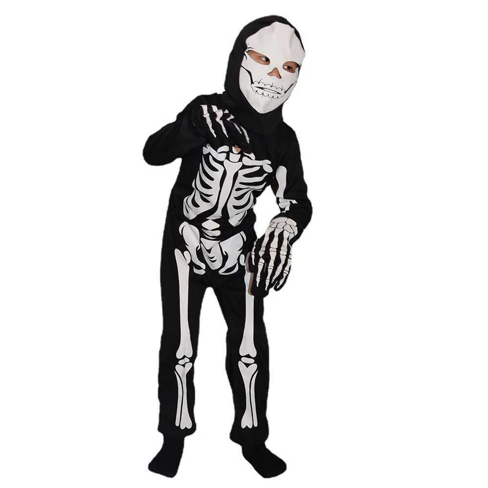 Boy Scary Zombie Cosplay Costumes Skeleton Skull Costume Suit Halloween Costume girl Carnival Party Dress Up Jumpsuits And Mask L250918