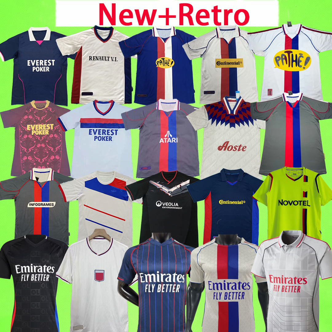 New + Retro 25 26 27 lyon Soccer Jerseys 2025 2026 2027 AOUAR 75th football shirts kit 75 years uniform olympique lyonnais maillot de foot ol 95 96 00 01 02 08 09 10 11 12 13 14