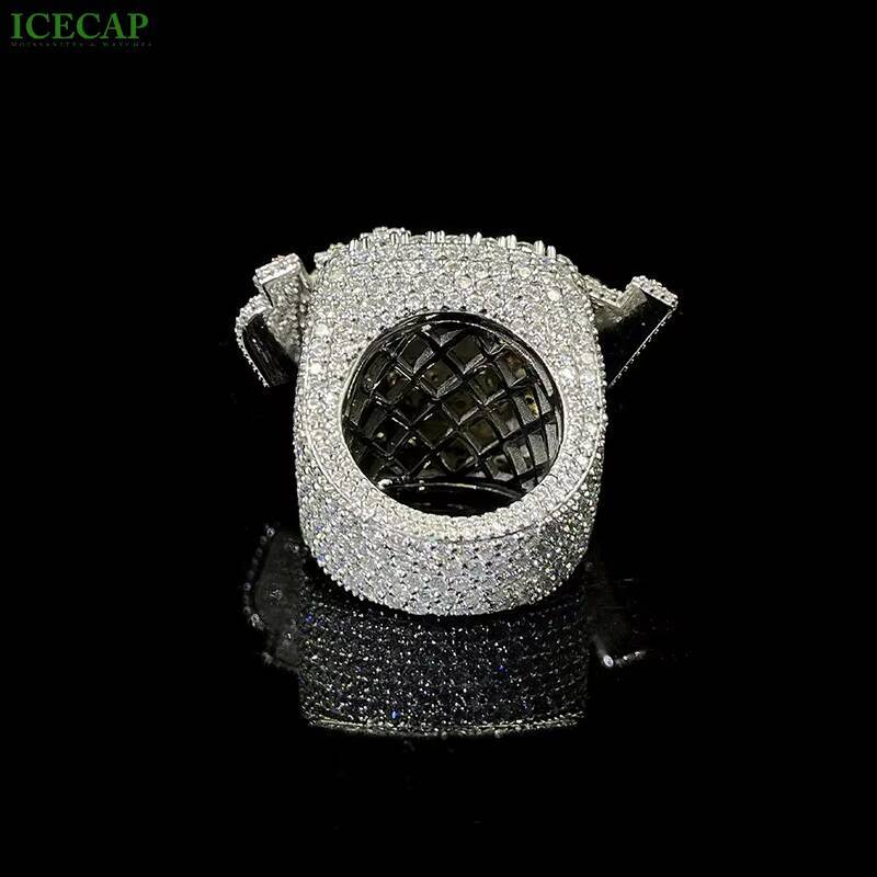 High Quality Design Fashion 925 Sterling Silver Ice Out Ring Rose Gold Plated Luxury Jewelry Diamond Moissanite Ring