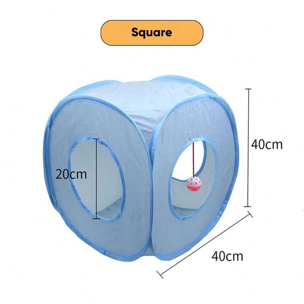 Gray 3Way Foldable Pet Cat Tunnel Tube Toy Kitten Tunnel Toy With Peep Hole Pet Training Interactive Toy Tunnel Tube X250918