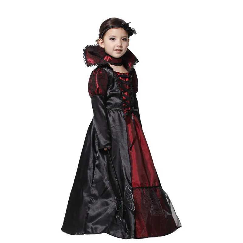 Child Kids Girls Gothic Vampira Vampire Costume Deluxe Victorian Vampiress Costumes Halloween Carnival Party Fancy Dress Umorden L250918