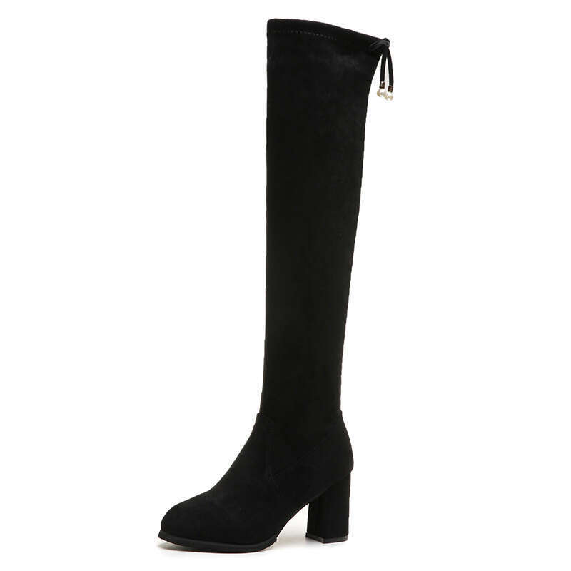 2025 Autumn Winter New Over-the-Knee for Women Suede High Heel Long Korean Style Height Designer Shoe Slimming Plus Size Women's Boots