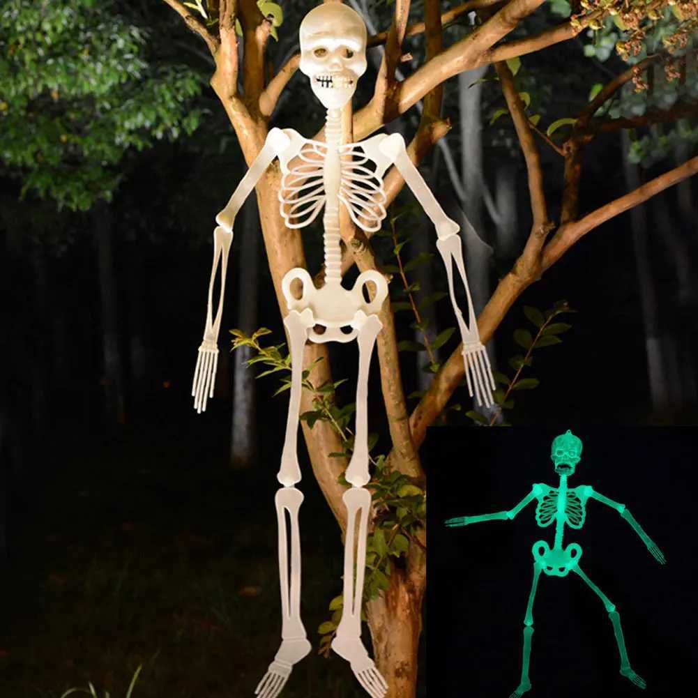 Halloween Luminous Hanging Skeleton Decoration Party Yard Garden Decoration Glow Fake Skull Scary House Scary Pendant Props C250919