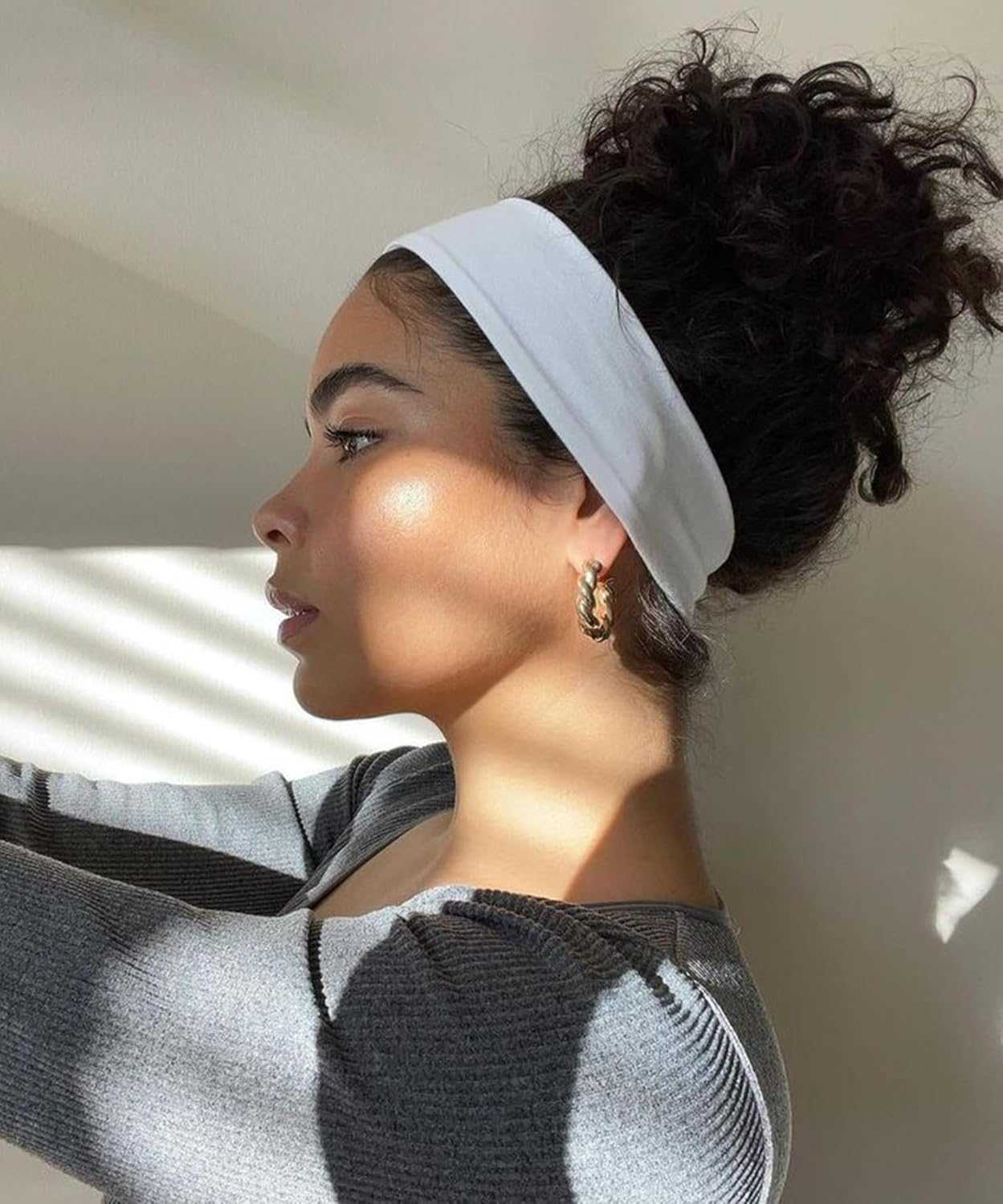 Sports Headbands for Women Non Slip Elastic Fashion Hair Bands for Womens Hair Soft Cloth Stretchy Hair Accessories for Exercise Workout Yoga Running 