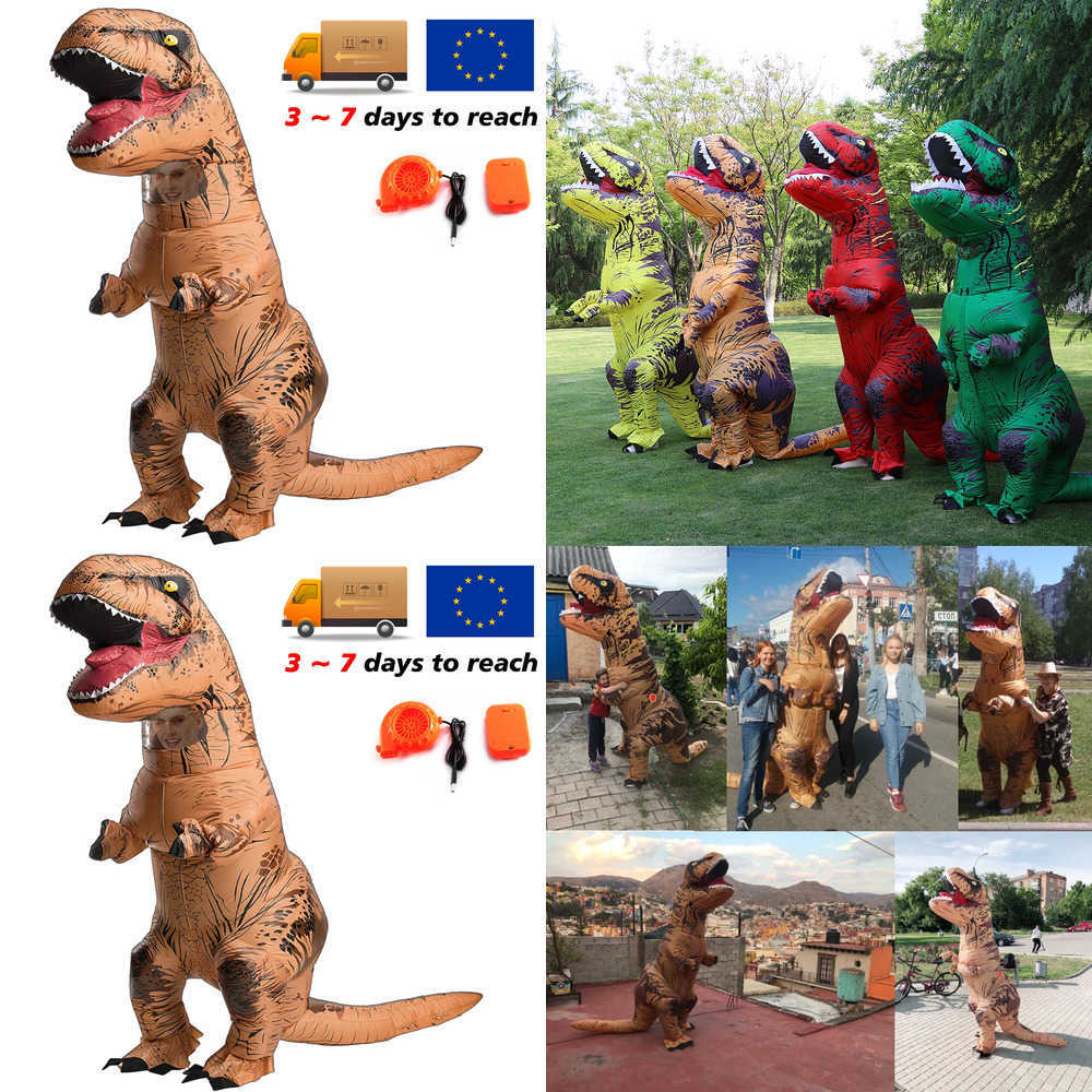 Trex inflatable uit Tyrannosaurus Dinosaur Costume Child Kids Adult Roleplaying Fancy Halloween Mascot Party Apparel L250918GM0G