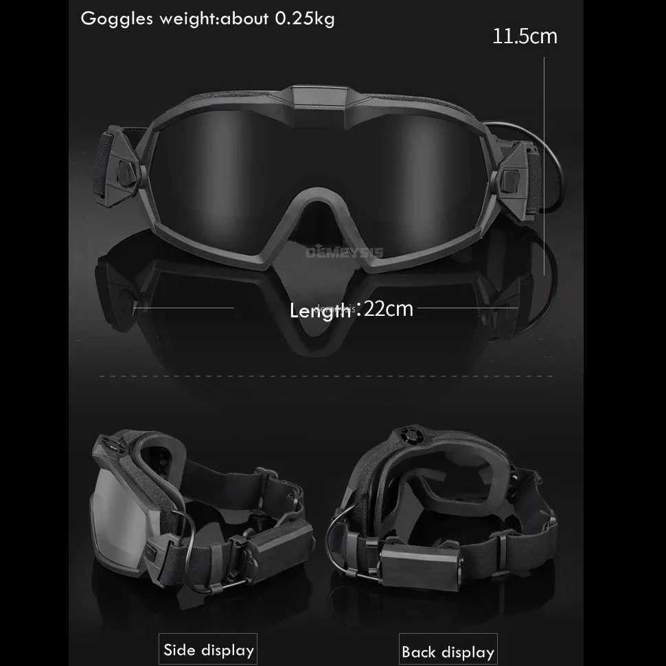 Tactical Goggles with Micro Fan Ourdoor Sport Airsoft Cs Wargame Shooting Glasses for Paintball Eyewear Hiking Sunglasses J250919