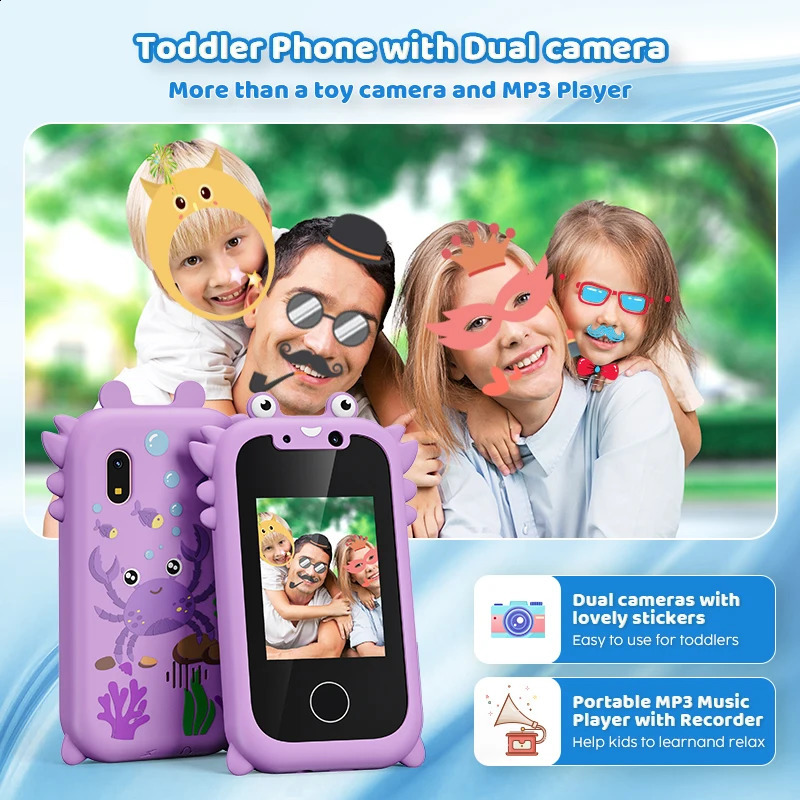 Kids Smart Phone Toys for Girls Christmas Gifts Touchscreen Toddler Learning Cell Toy Phone with Dual Camera Game Music Player250918ww