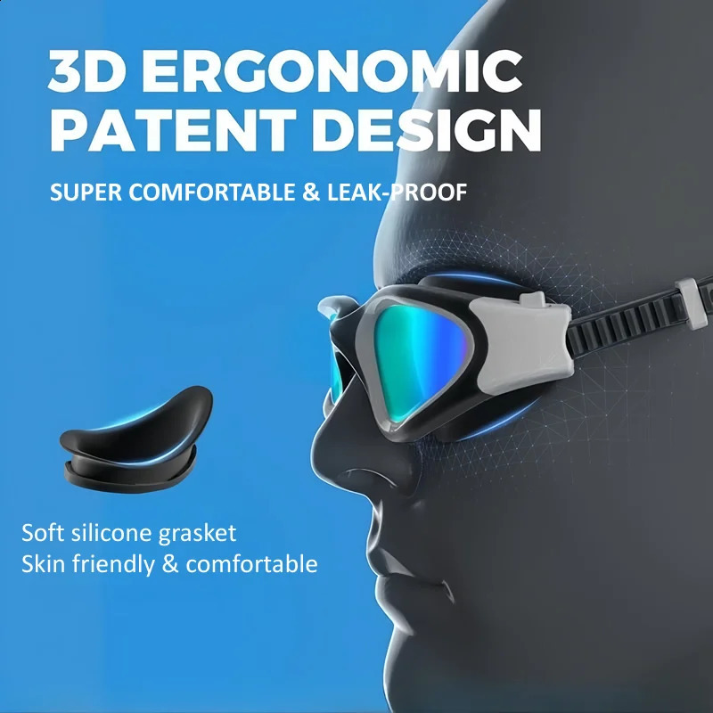 Coated Swimming Goggles for Women Men Anti Fog Anti UV Unisex Adult Quick Adjustable Silicone Swim Diving Goggles 250918
