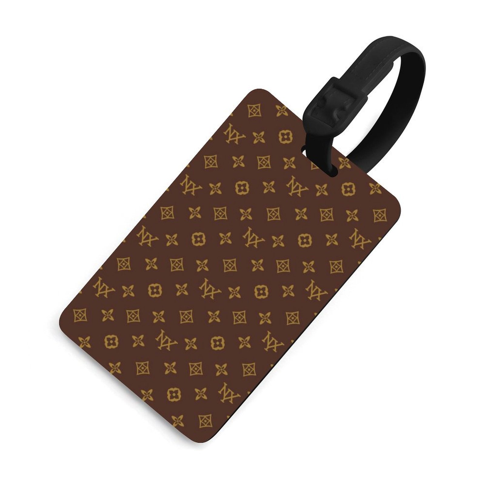 NXY top quality Rectangular Stainless Steel Luggage Tag fashion brown flower Durable Privacy Protection Cover Versatile Baggage Tag Waterproof Boardin