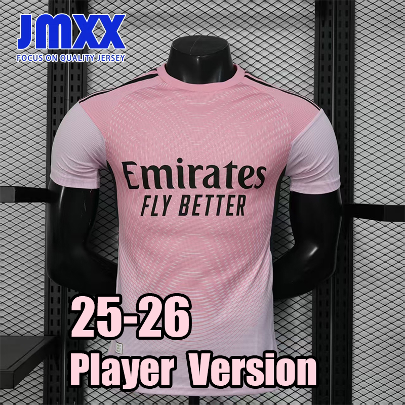 JMXX 25-26 Arsenaoles ARS Pink Soccer Jerseys Special Pre Match Mens Uniforms Jersey Football Man Shirt 2025 2026 Player Version