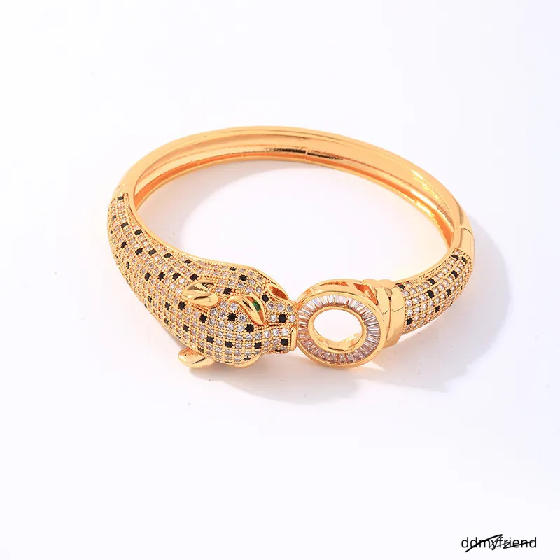 Brand Designer Leopard Jewelry Set Kashi Accessories European And American Style Full Dia Gold-Plated Bracelet Ring Light High-End Fee ddmyfriend