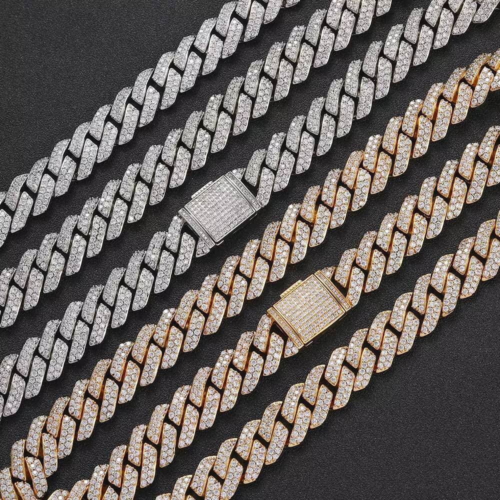 Hip Hop Jewelry Choker Necklace Iced Out Chain White Gold Plated Cuban Link Diamond Choker Ne