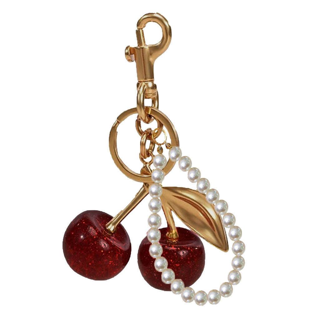 Cherry-shaped pendant, fashionable keychain, exquisite car keychain, Amazon keychain, metal keyring, bag keychain