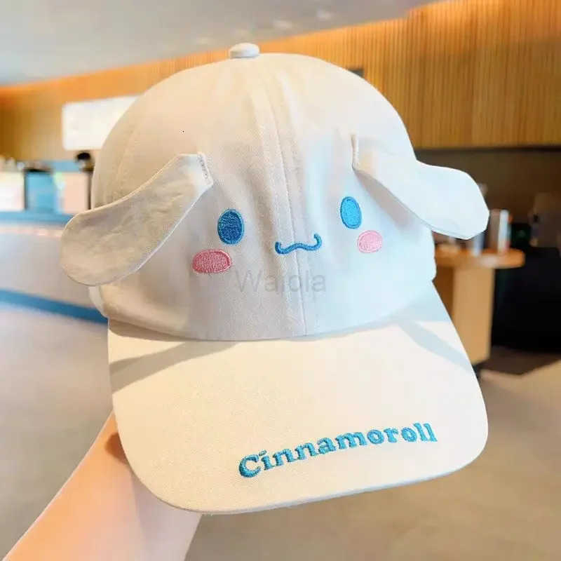 Sanrio New kawaii Cap Hello Kitty Cinnamoroll Kuromi Melody Washed Cotton Baseball Cap Women Cute Streetwear Fashion Hat Sun hat L250919