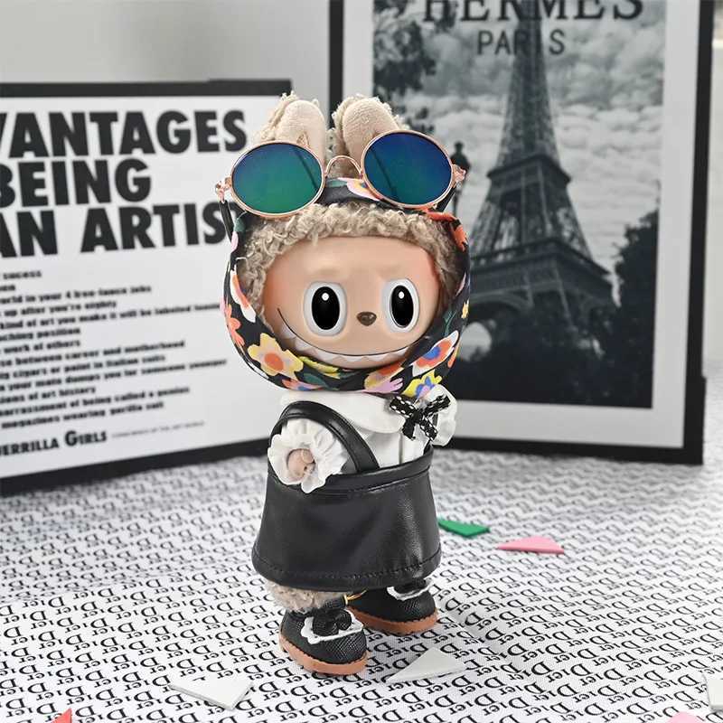 Labubu 17cm Clothes The Monster Dolls Outfit Accessories Clothing DIY Kids Gift Dress Shoes HighQuality Cool Girl Strap Dress C250919