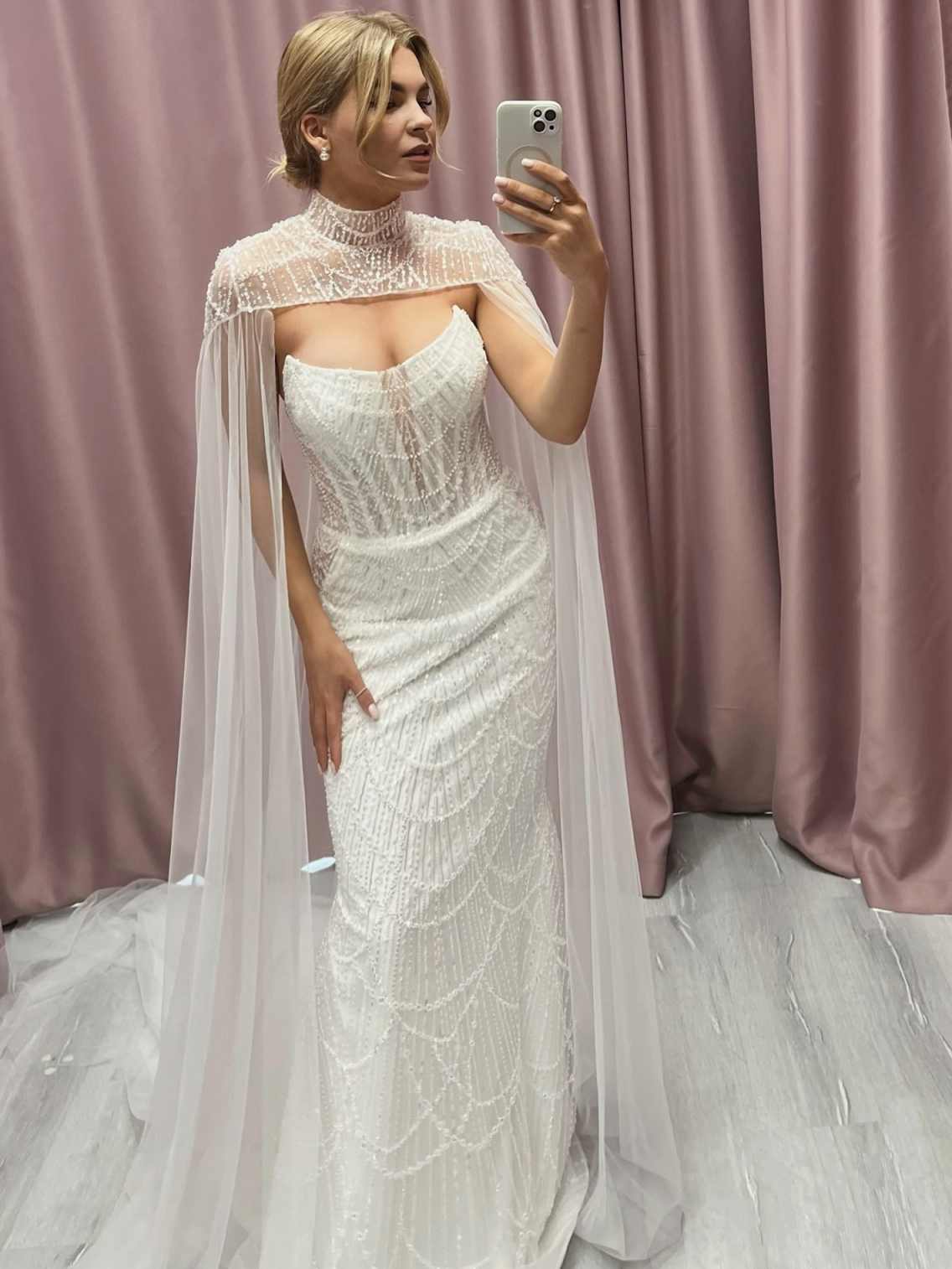 Designer Mermaid Wedding Dresses Strapless Strap With Wrap Bride Dress Beading Sequins Floor Length Bridal Dress Customized