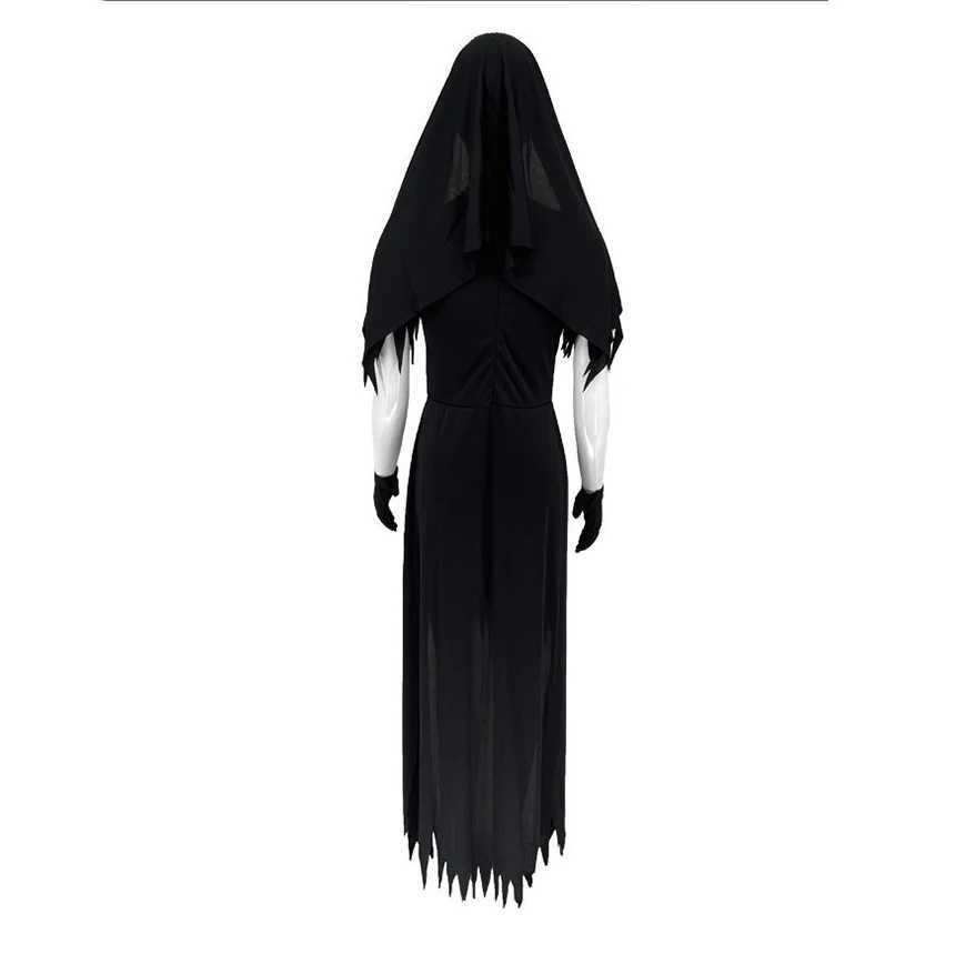 Nun zombie costume vampire devil costume preacher priest Costume Adult robe headband Halloween Costume L250918