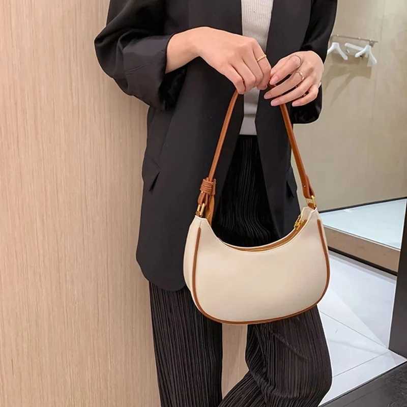 Fashion Saddle Shaped Armpit Shoulder Bags For Women Solid Color Pu Leather Female Bag Clutch Underarm Messenger Purse Z250915