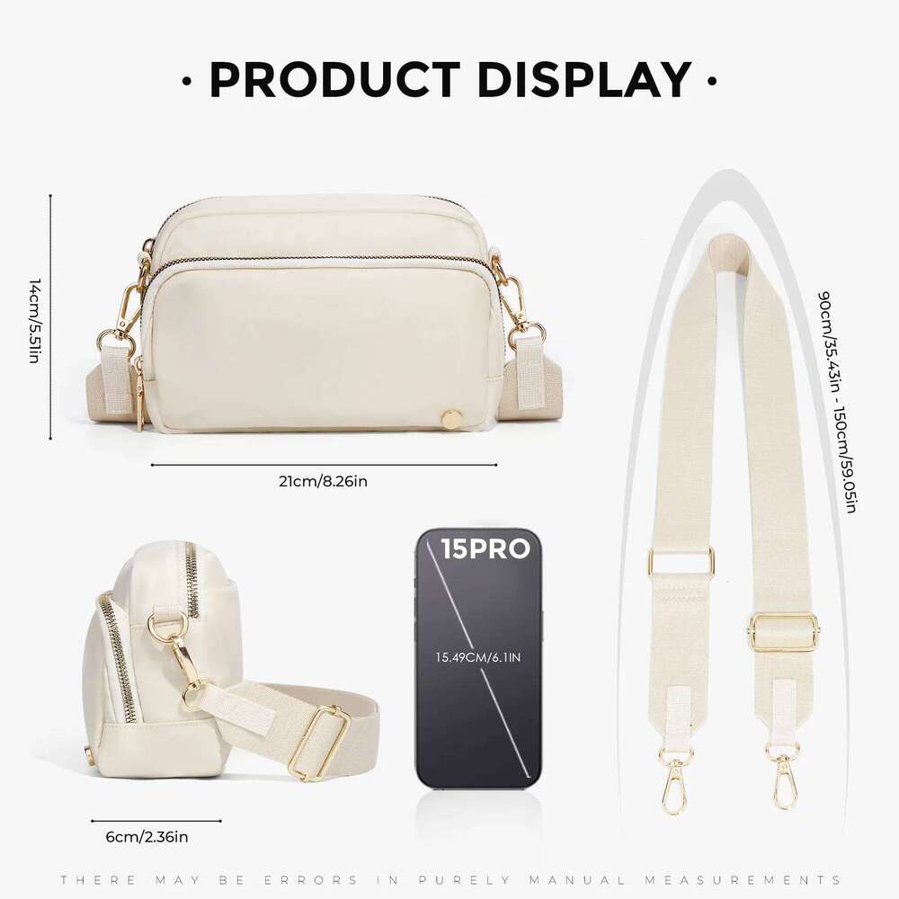 New Women's Single-Shoulder Large-Capacity Crossbody Sporty And Fashionable Adjustable Small Square Bag Portable Wallet