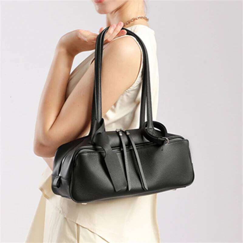 Designer Bag Luxury Bag Burminsa Cowhide Genuine Leather Underarm Shoulder Bags For Women 2025 Designer Pillow Totes Bowling Work Ladies Handbags