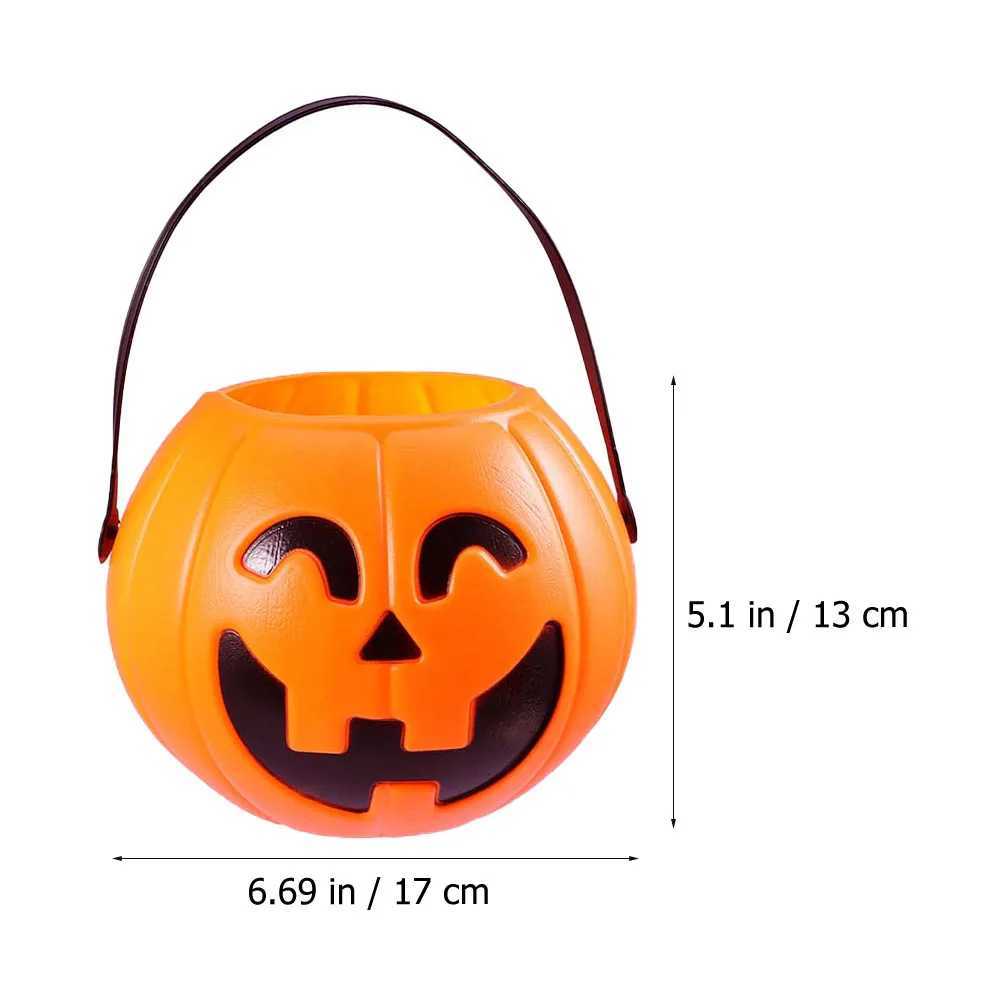 3pcs Halloween Evil Pumpkin Buckets Funny Portable Candy Container Pumpkin Bucket Candy Decor Pail Treat Buckets Lantern C250919