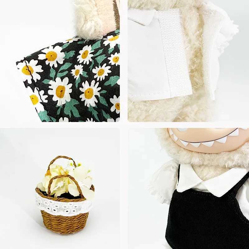 Daisy Headscarf Halter Dress For Labubu Clothes Accessories for Korea Kpop EXO 30 Labubu Plush Idol Dolls Accessories Fashion C250919