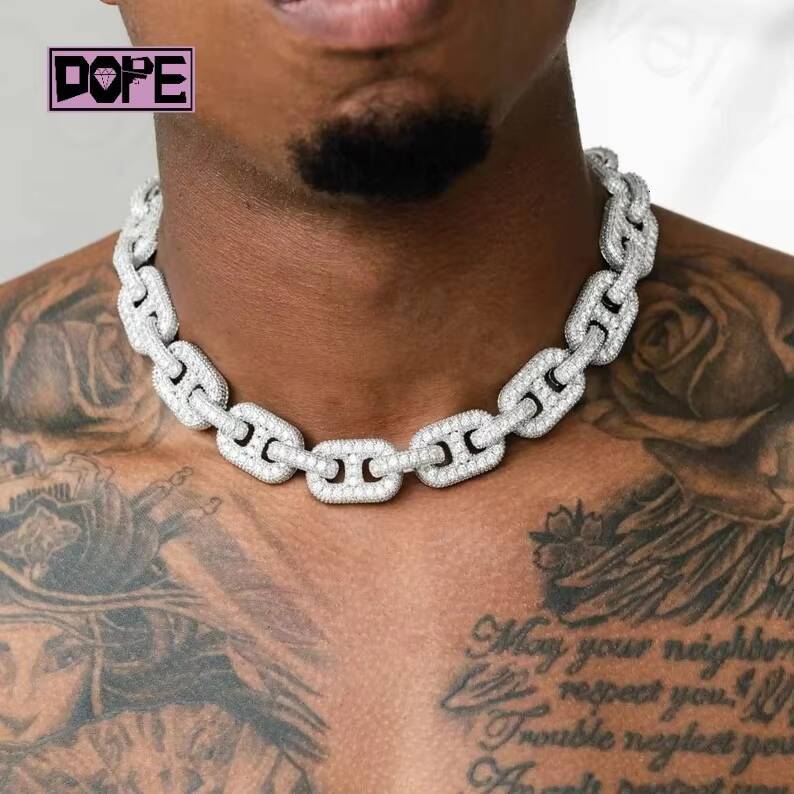 Hip Hop Jewelry Miami Men Pendant Necklace S925 Sterling Silver Iced Out Moissanite Cuban Chain