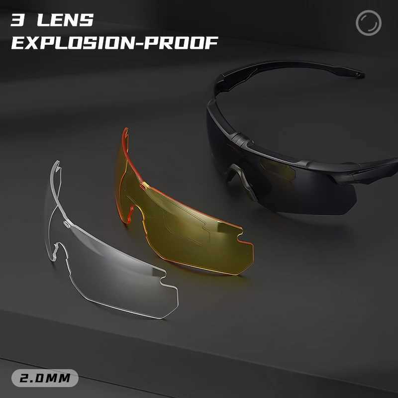 Military Tactical Goggles CS Windproof Shooting Glasses Thick HD 3 Lens Motocross Motorcycle Mountaineering Safe Glasses J250919