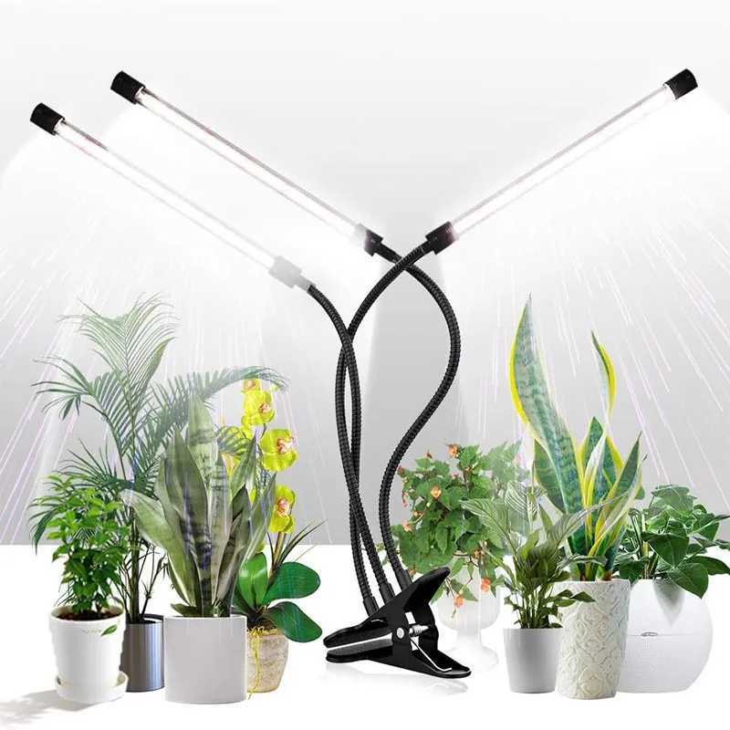 Plant Grow Light 5500K Full Spectrum Clip LED Growing Lamp for Indoor Plants Automatic Timer5 Dimmable Levels3 Tubes C250919