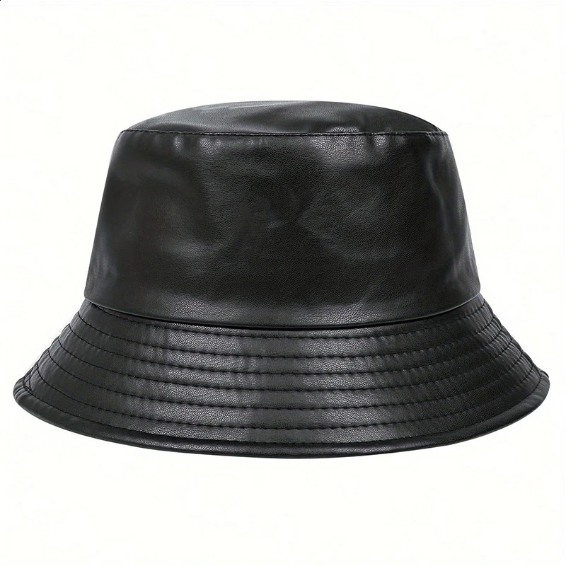 winter Fashion bucket hat Artificial leather windproof warm bucket hats men women wild cap Panama fisherman caps gorras 250918