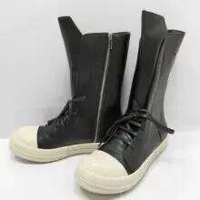 2025 Men Top Platform Boots Lace Up Zip Genuine Leather Trainers Sneakers High Street Autumn Black Designer Shoes