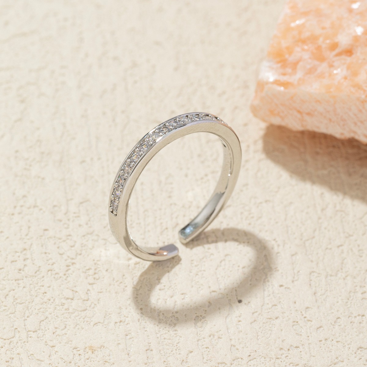 Gold - Toned Crystal - Embellished Open Cuff Ring Delicate Daily & Glamorous Jewelry Gift For Her High - Quality And Stylish Accessory