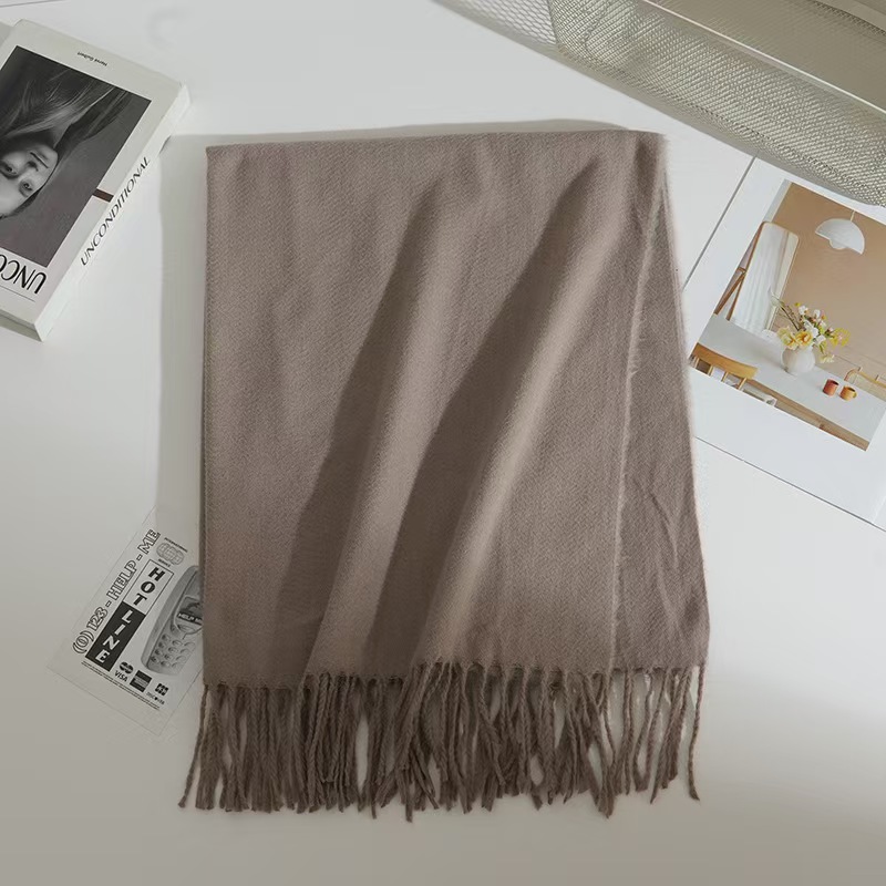 T1784 New Style Solid Color Cashmere Scarf for Women, Stylish and Warm for Fall/Winter
