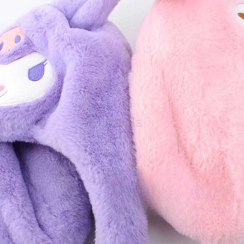 Sanrio Kulomi Childrens Plush Hat Girls Warm Pullover Hat Girls Ear Protection and Coldproof Thickened Fleece Hat L250919
