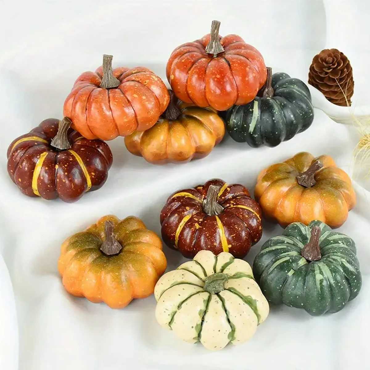 Artificial Pumpkins Plastic Faux Vegetable Decorations for Thanksgiving Harvest Home Farmhouse DIY Crafts Party Ornament C250919