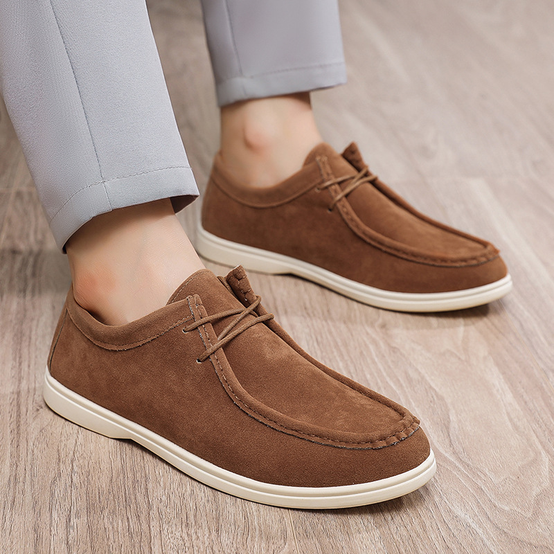 Best-selling men's casual low-cut shoes, one-step lazy shoes, fashionable flat lace-up, large size, versatile and classic free shipping