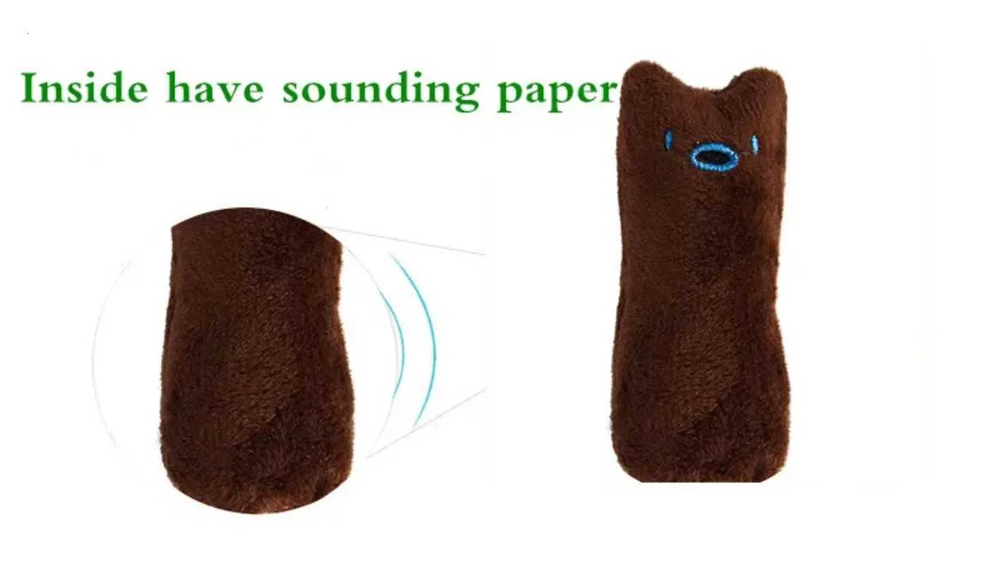 Pet Thumb Expressions Interactive Plush Cat Toy Paper Chewing Teeth Grinding Anti Bite Toy Contains Catgrass and Catnip X250918