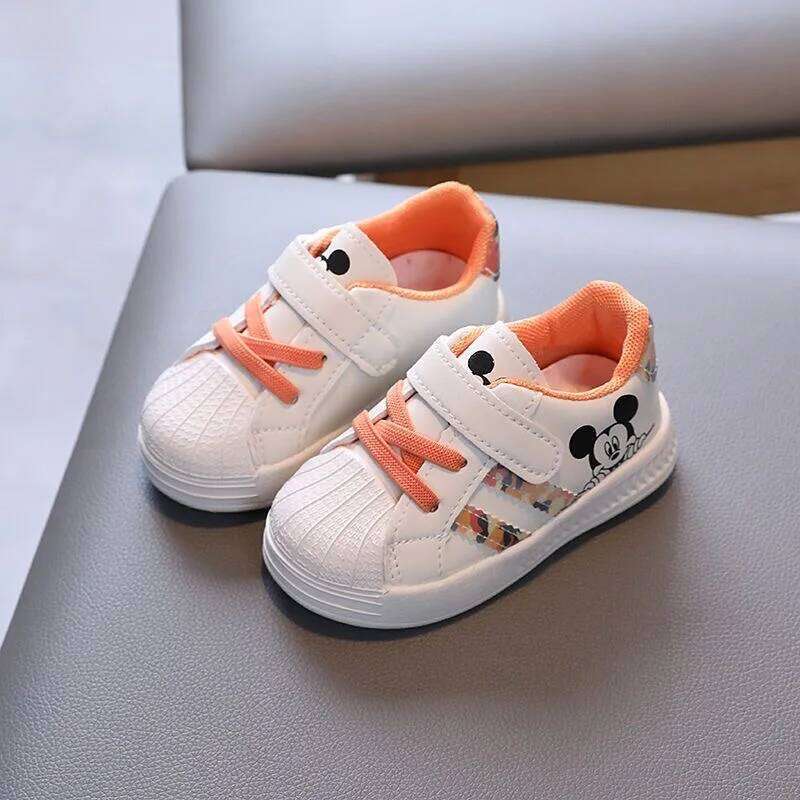 White Casual For Baby Boy Girl Brand Children Sneaker Mouse Kids Toddler Walking Shoes Size 15-25