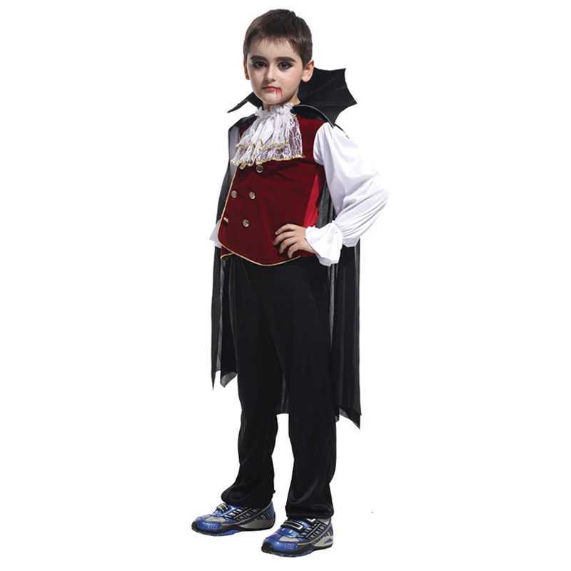 Children Vampire Cosplay Halloween Costumes Boys Fantasy Count Dracula Scary Clothes Outfits with Vampire Cloaks L250918