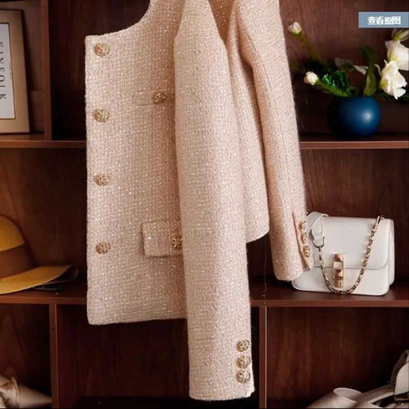 2025 Short TopGrade Tweed Jacket Women New Autumn Korean Lady Coat Fashion Slim Long Sleeve Casual Jacket Female Outwear Tops Z250918