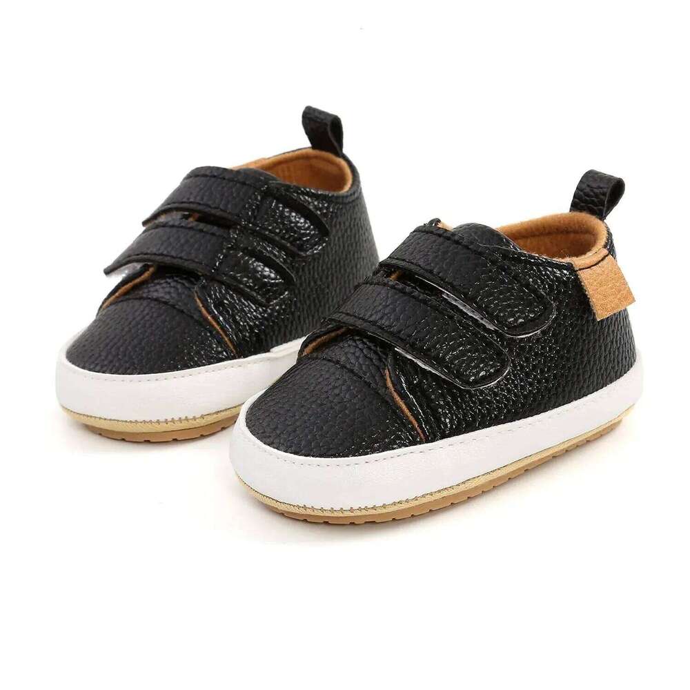 Meckior Boys Girls Classic Unisex PU Leather Toddler Rubber Sole Anti-slip First Walkers Infant Moccasins Baby Shoes