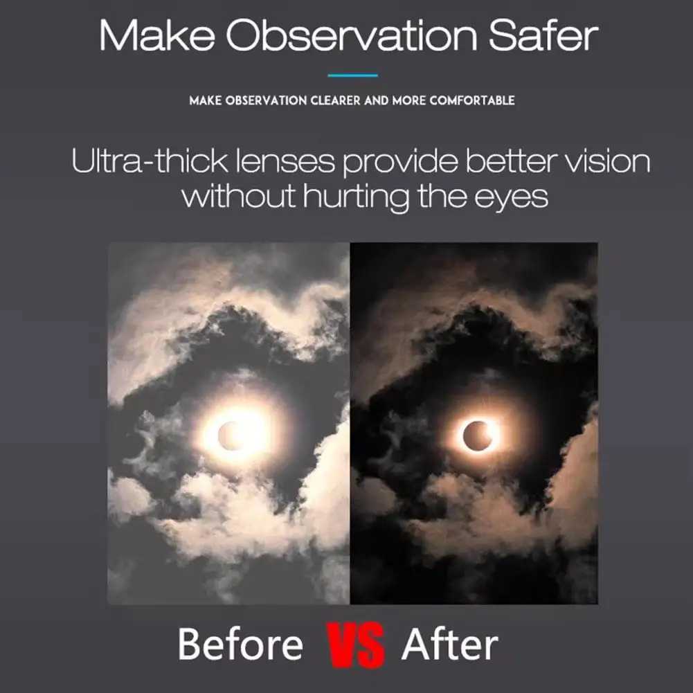 1pc Solar Eclipse Glasses Solar Eclipse Glasses Protect Eyes AntiUV Viewing Glasses Safe Shades Observation Solar Glasses J250919